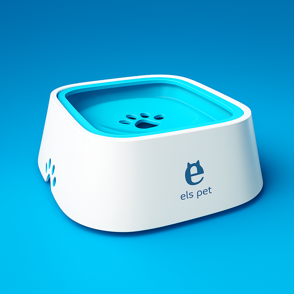 Close-up of spill-proof floating water bowl for pets