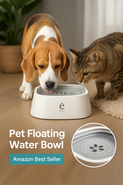 Floating pet water bowl – mess-free and anti-splash design
