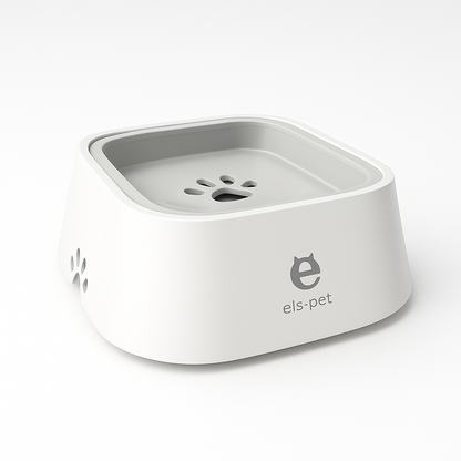 Close-up of spill-proof floating water bowl for pets
