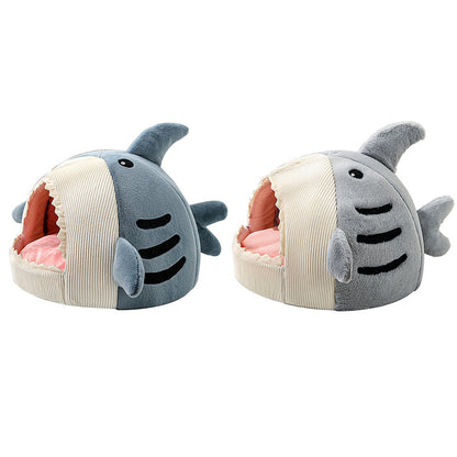 Cute shark shape pet nest for small pets
