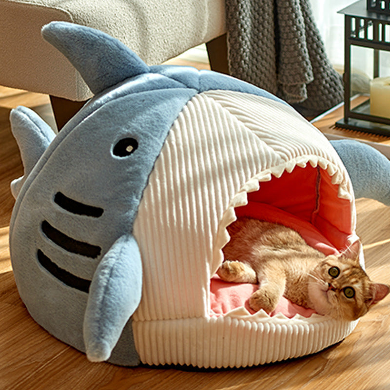 Shark pet bed for cats and dogs