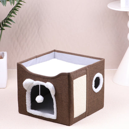 Double-layer cat bed portable and soft