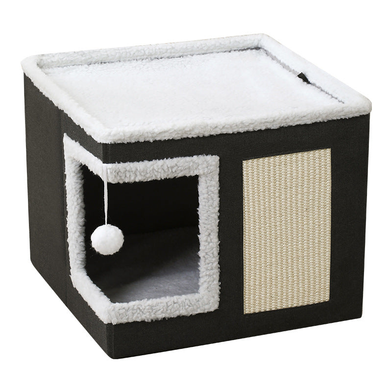 Double-layer cat bed portable and soft